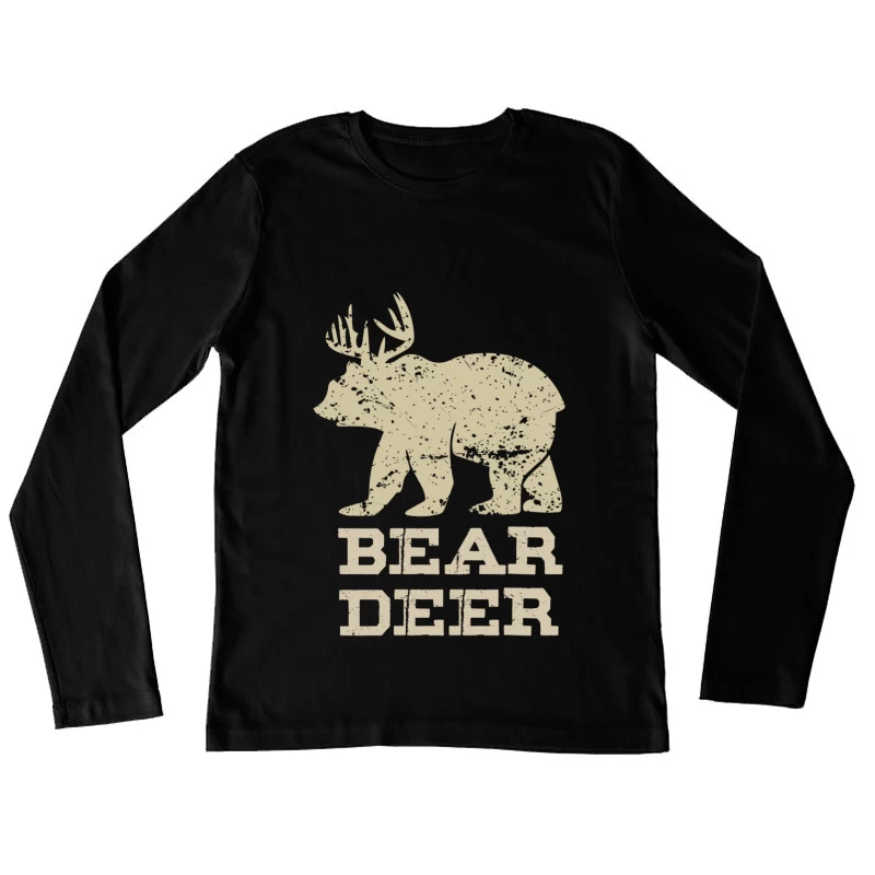 Créature Mythique Ours Cerf Femme Manches Longues T-Shirt