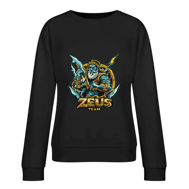 Zeus Team Logo Illustration Female Pullover Sweatshirt
