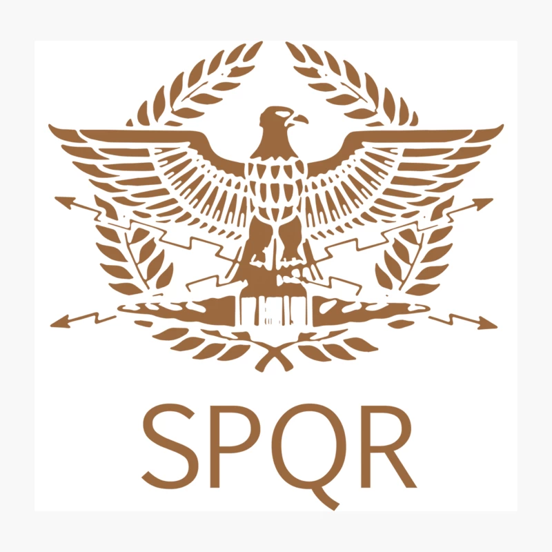 Roman Eagle Emblem with SPQR Inscription Throw Pillow