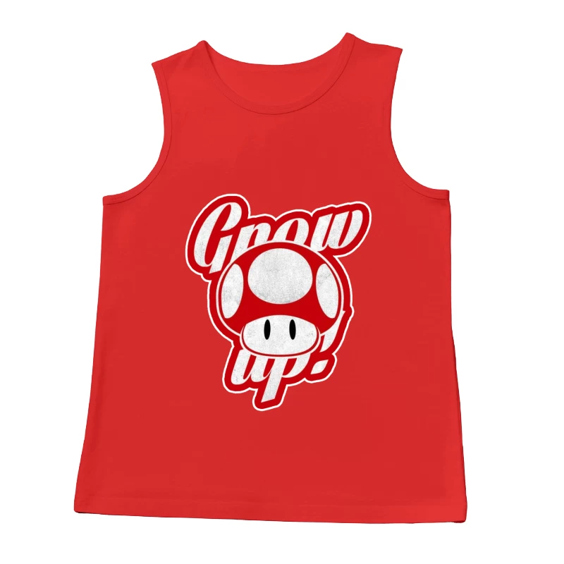 Retro Nintendo Super Mario Mushroom "Grow Up" Design Male Tank Top