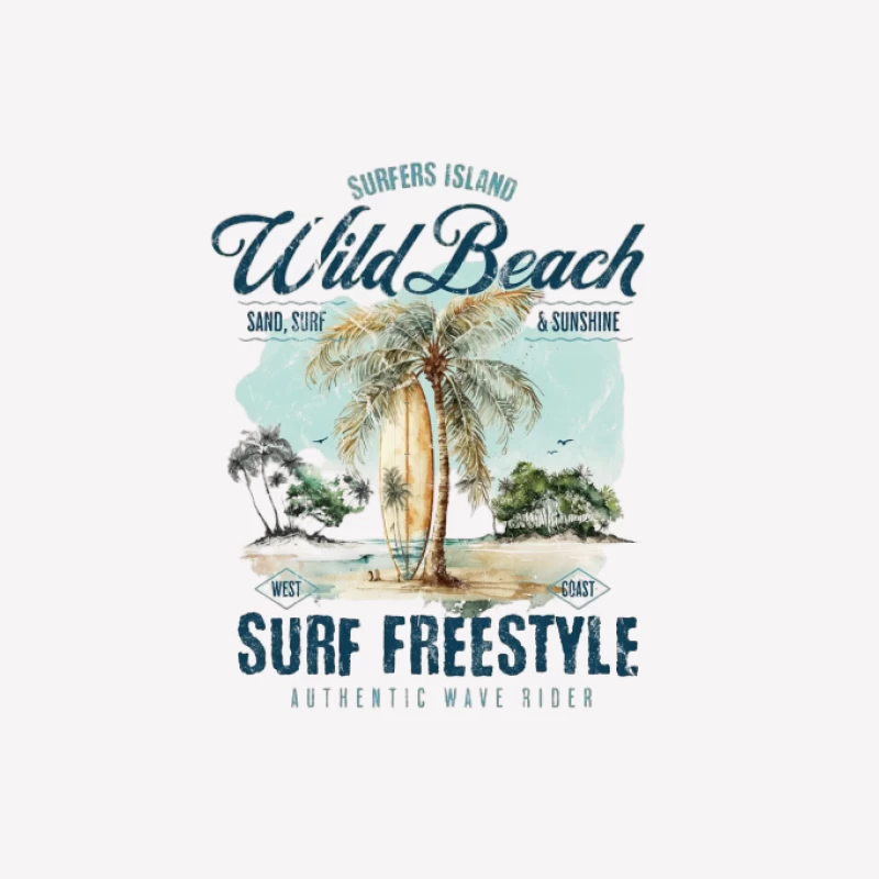 Wilder Strand Surfen Damen T-Shirt