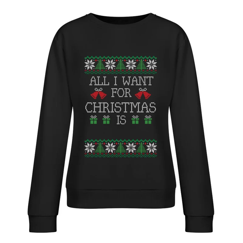 Motif de Noël avec cadeaux et cloches Femme Sweat-shirt à enfiler