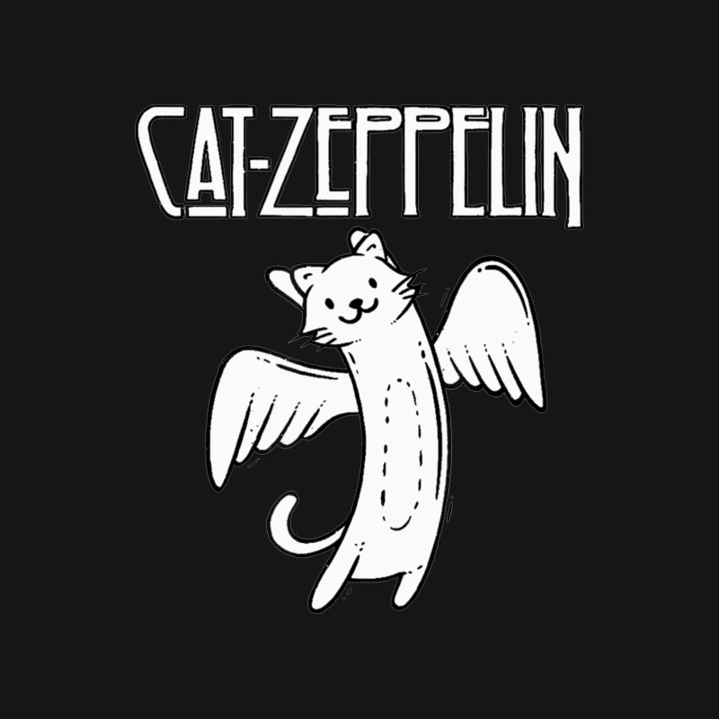 Flying Cat Zeppelin Logo - Musical Band Cartoon Female Long Sleeve T-Shirt