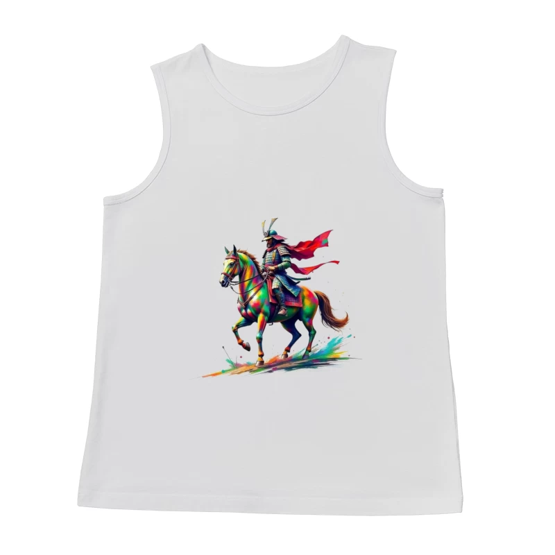 Colorful Samurai Warrior on Horse Male Tank Top