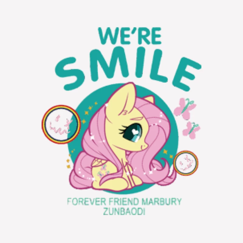 Süßes Pony-Design mit Fröhlichkeit Herren T-Shirt