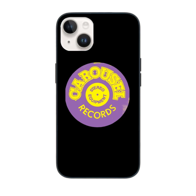 Vintage Carousel Records Stereo Equipment Label Design iPhone Case