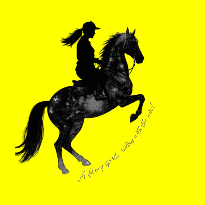 Horse rider with quotes ahillouette Throw Pillow