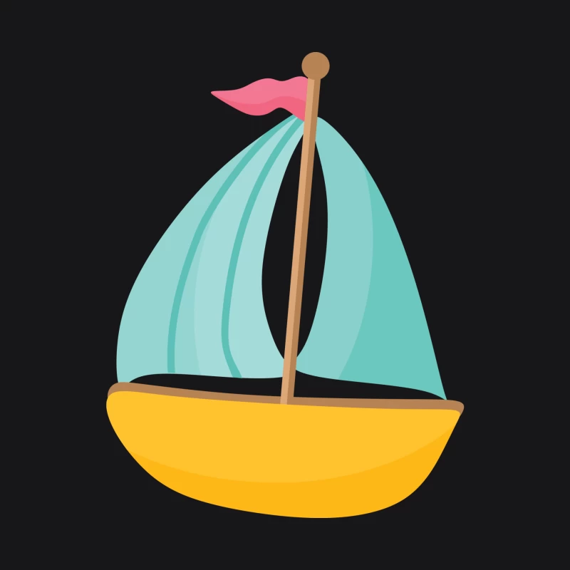 Bateau à voile jaune avec drapeau rose Homme Sweat à capuche