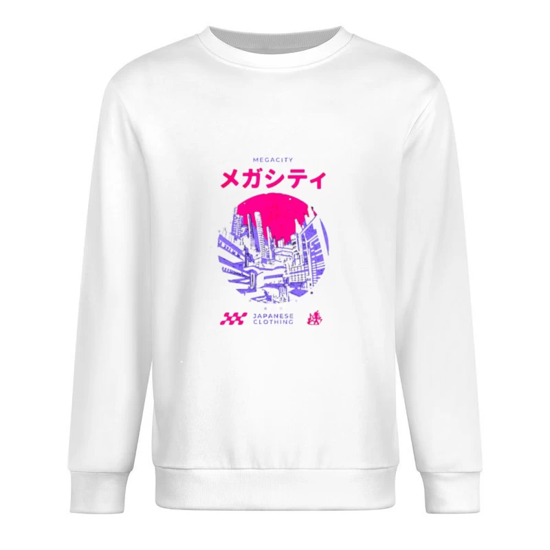 Megastadt Illustration im Retro-Stil Herren Pullover Sweatshirt