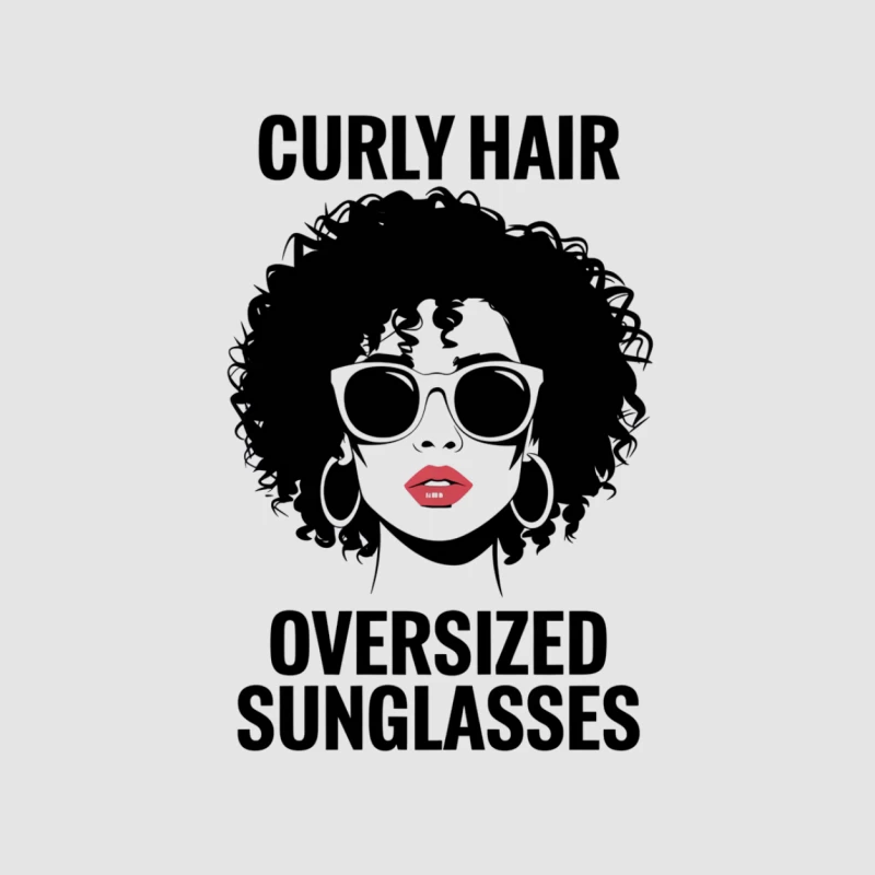 Retro Chic: Curly Hair and Oversized Sunglasses Female Pullover Hoodie