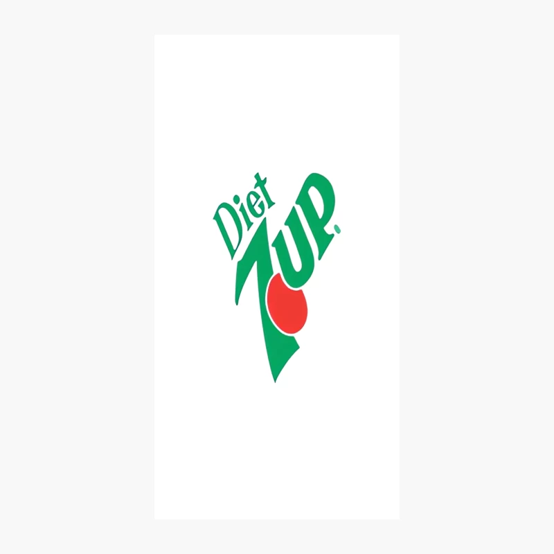 Vintage Diet 7UP Logo: Green Text with Red Accent iPhone Case