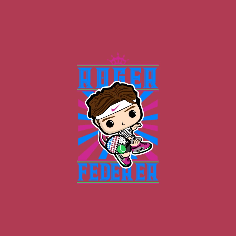 Roger Federer Cartoon Character Travel Mug