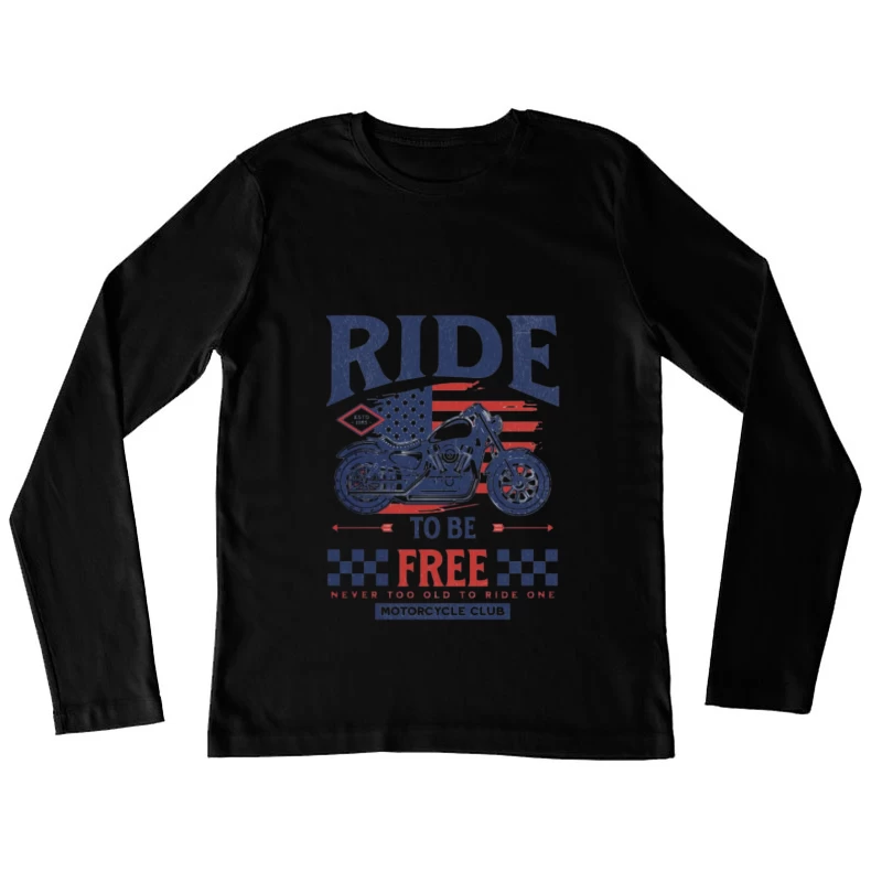 Motorrad Freiheit Ride Design Damen Langarm T-Shirt