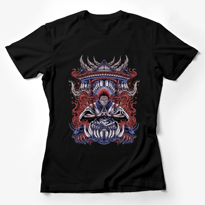 Mystische Kriegerkunst vor Tempel Damen T-Shirt