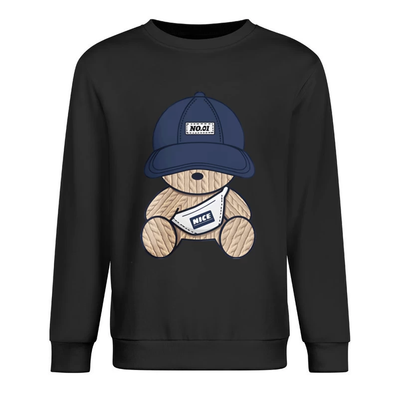 Süßer Teddy mit Hut und Tasche Herren Pullover Sweatshirt