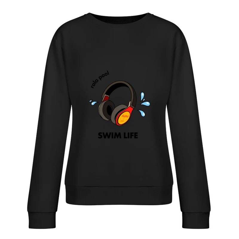 Retro Kopfhörer mit Spritzern Damen Pullover Sweatshirt