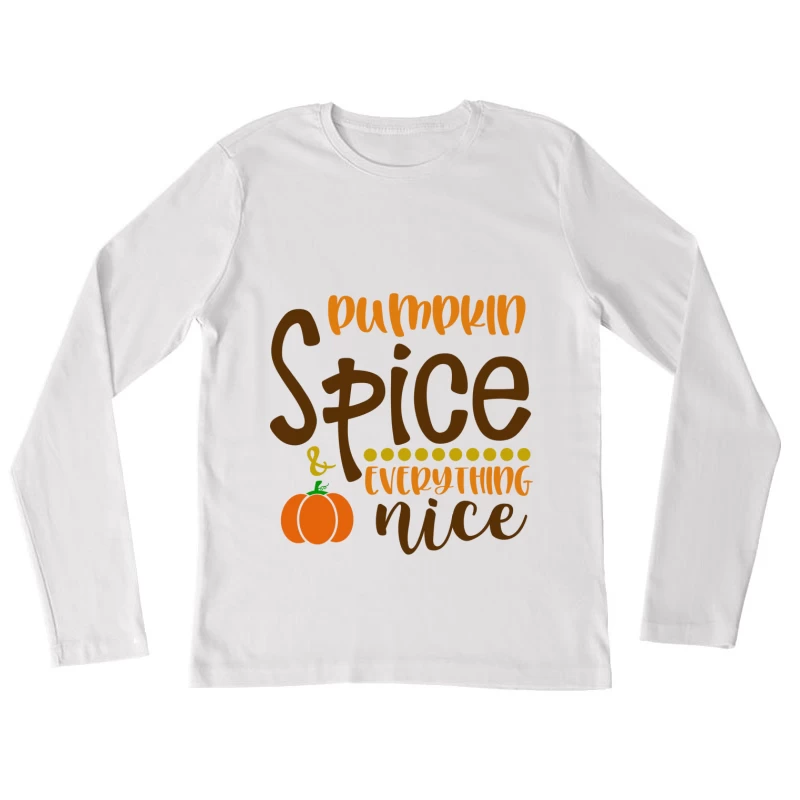 Design automnal avec épice de citrouille Femme Manches Longues T-Shirt