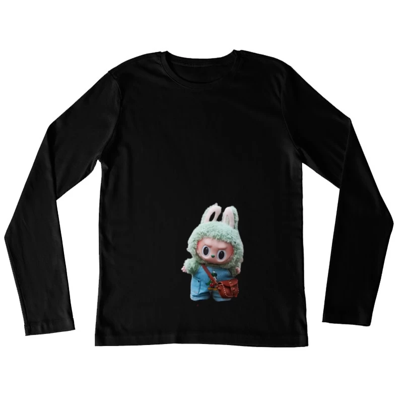 Kuschelpuppenfigur mit Hasenohren Damen Langarm T-Shirt