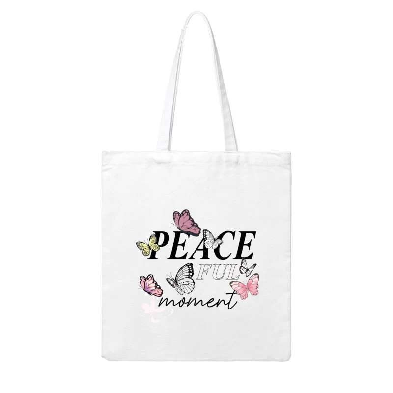 Peaceful Moment – Elegant Butterfly Serenity Cotton Tote Bag