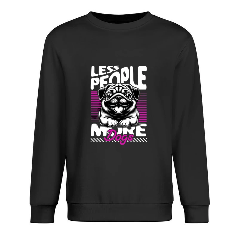 Moins de gens, plus de chiens - Dessin animé amusant Homme Sweat-shirt à enfiler