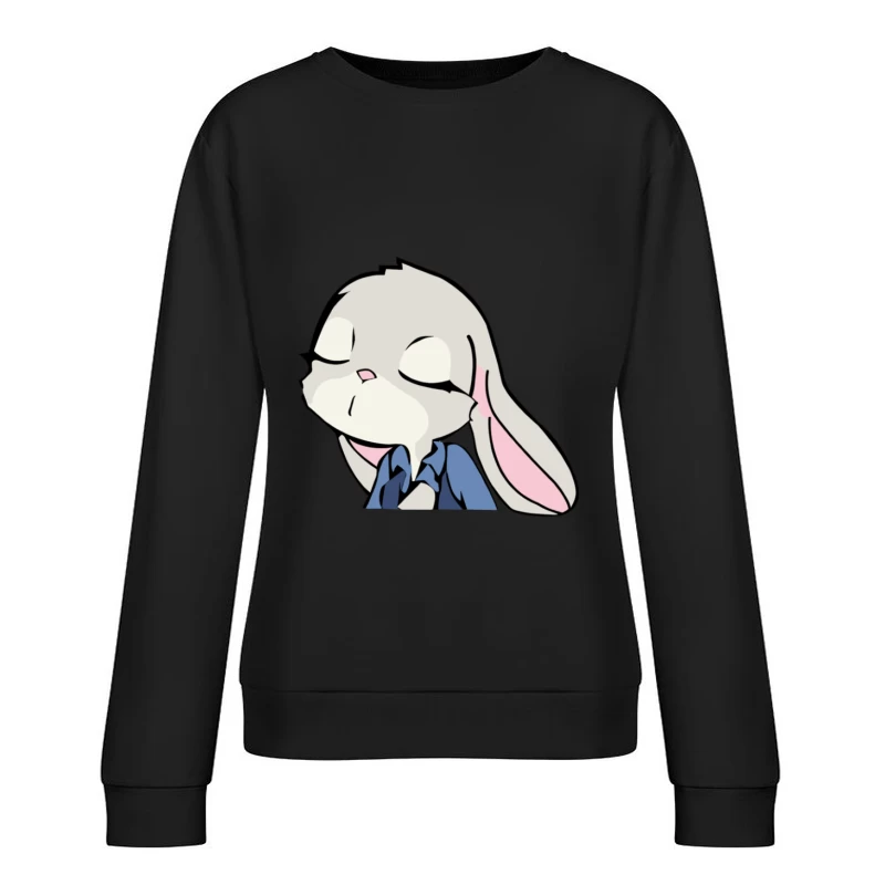 Süßes animiertes Kaninchen mit Hemd Damen Pullover Sweatshirt
