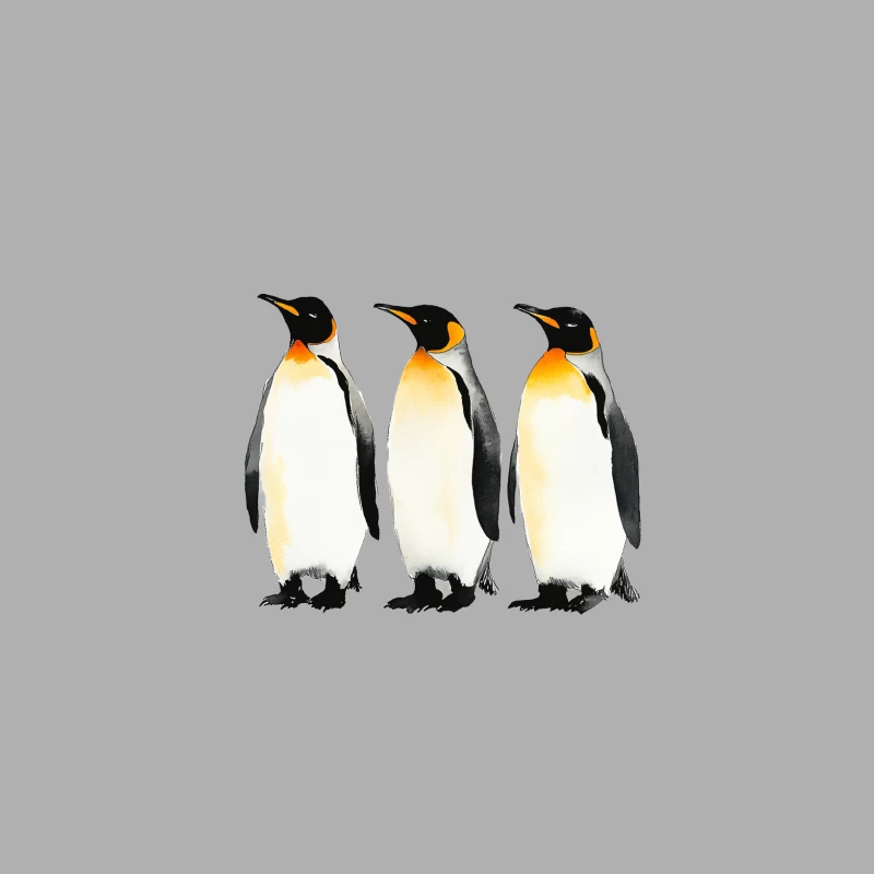 Watercolor Illustration of Emperor Penguins: Wildlife Art Male Tank Top