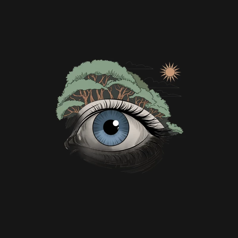 Surreal Eye with Nature Landscape: A Vision of Imagination Female Long Sleeve T-Shirt