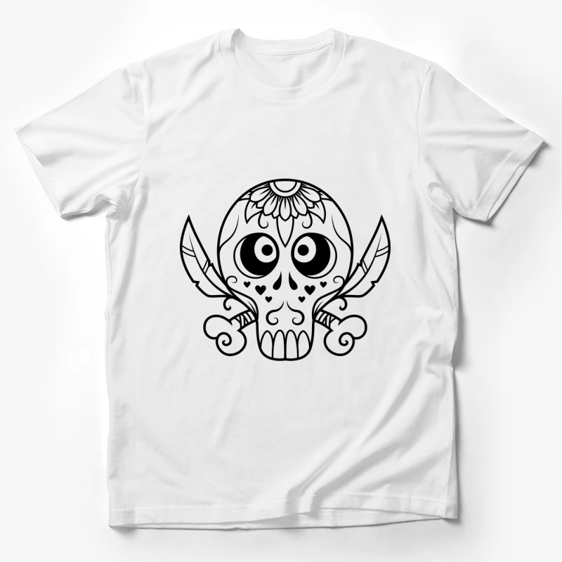 Crâne stylisé avec dagues croisées Homme T-Shirt