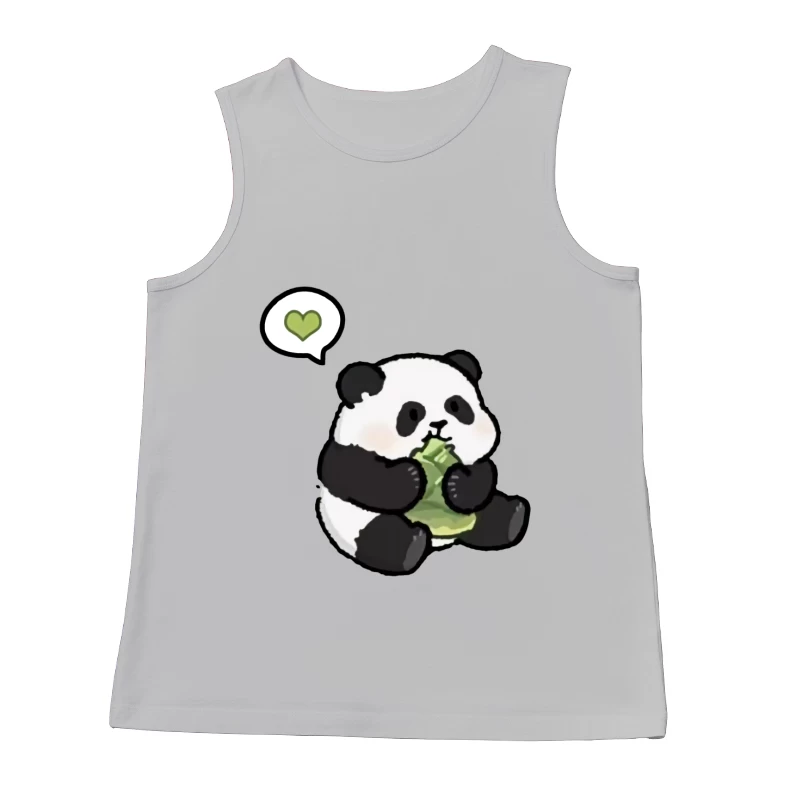 Niedlicher Panda mit Herz und Bambus Herren Tanktops