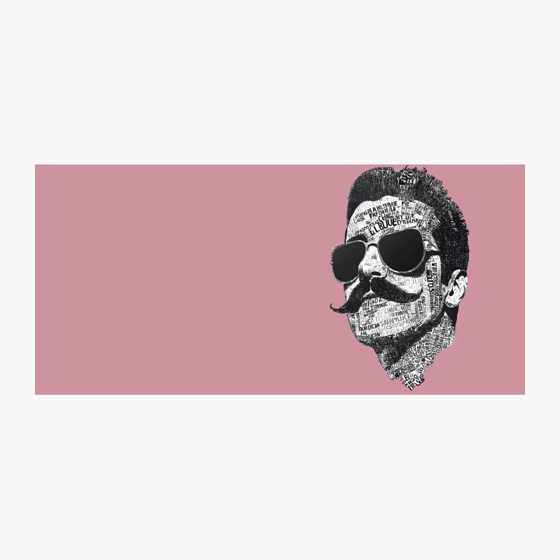 Typographic Portrait: Mohawk Man with Sunglasses Coffee Mug