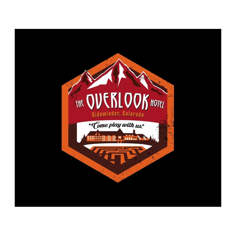 Vintage Logo for The Overlook Hotel: A Sinister Mountain Resort Tapestry