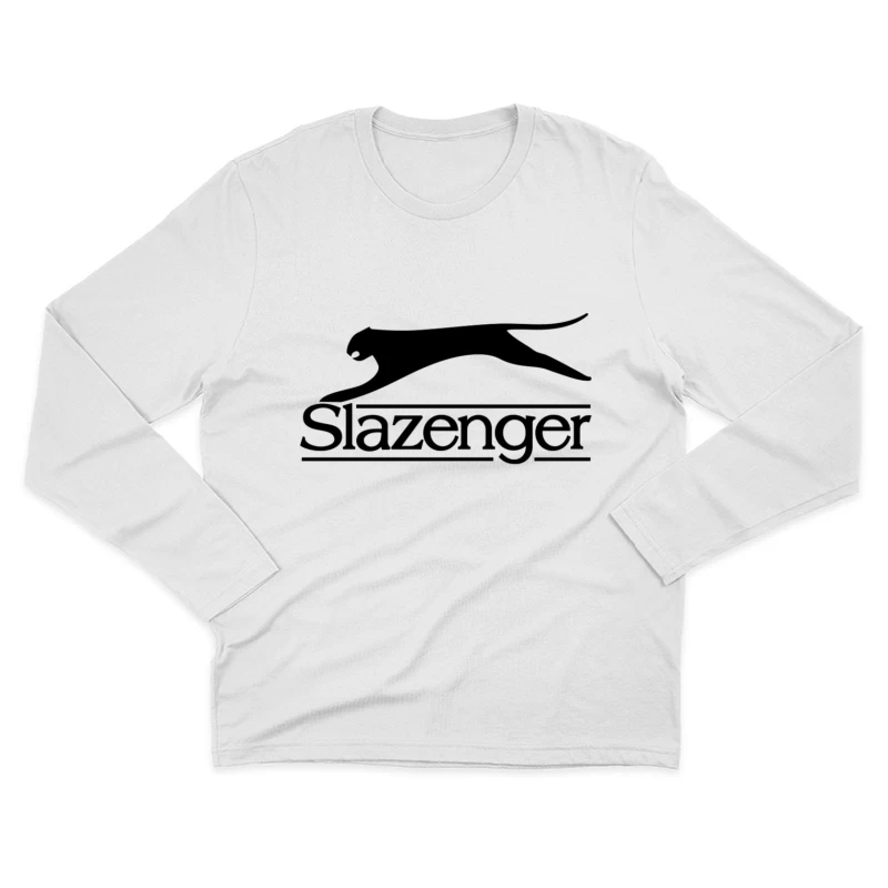 Slazenger Sports Brand Logo with Black Panther Silhouette Male Long Sleeve T-Shirt