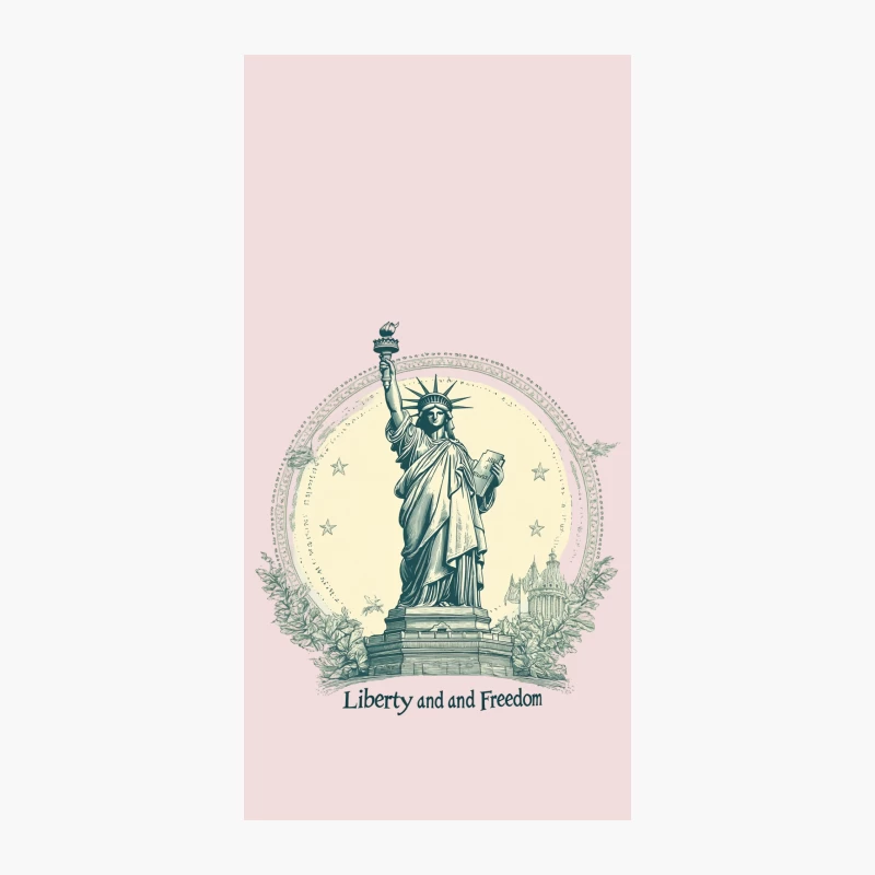 Vintage Circular Design of the Statue of Liberty: Symbol of American Freedom iPhone Case