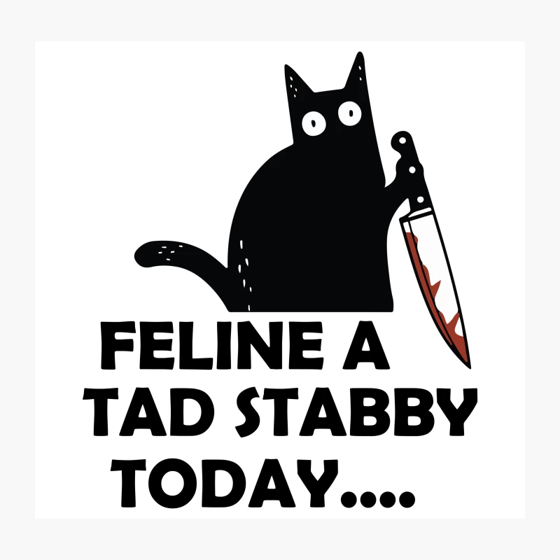 Feline A Tad Stabby Today Funny Black Cat Throw Pillow