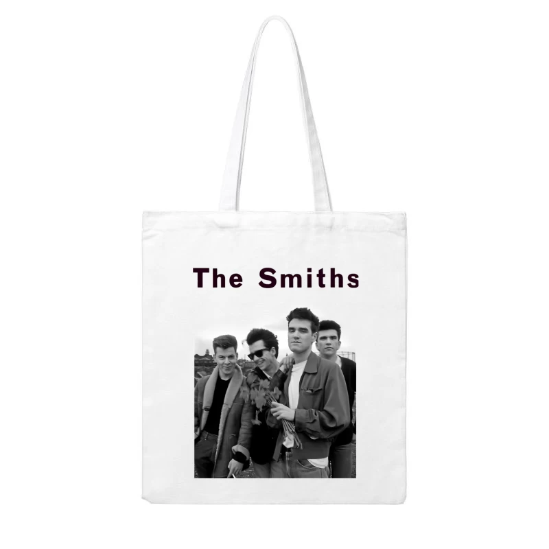 The Smiths: Iconic 1980s British Indie Rock Band Portrait Cotton Tote Bag