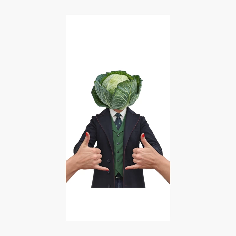 Surreal Cabbage-Headed Businessman Gives Double Thumbs Up iPhone Case
