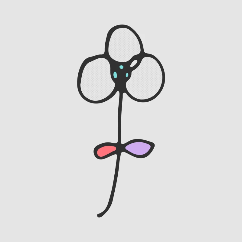 Fleur minimaliste dessinée à la main Femme Sweat à capuche