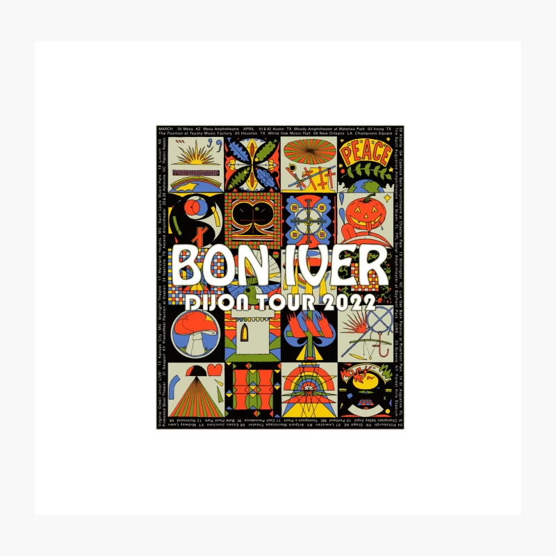 1 BON IVER DIJON TOUR 2022 Throw Pillow