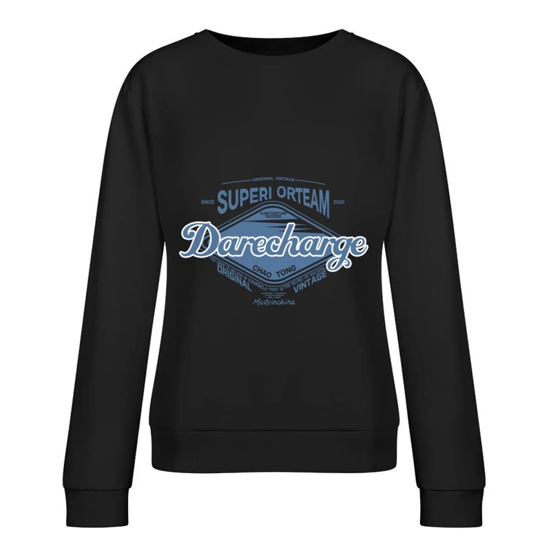 Vintage Superi Orteam Design Damen Pullover Sweatshirt