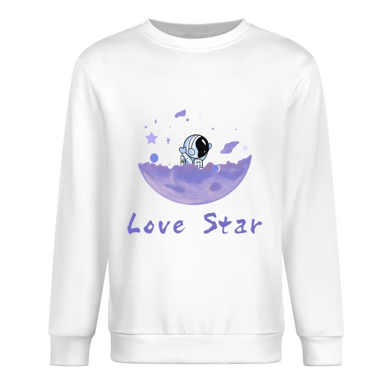 Astronaut im lila Mond Herren Pullover Sweatshirt