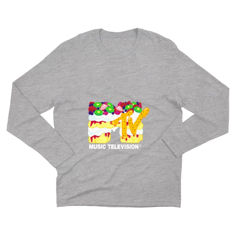 MTV Dessert Logo mit Früchten Herren Langarm T-Shirt