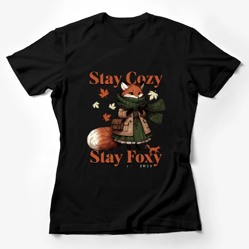 Renard d'Automne Confortable avec Feuilles Femme T-Shirt
