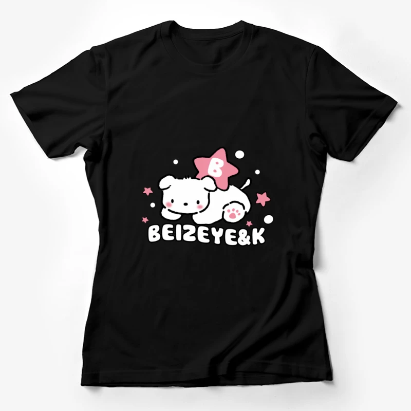 Niedlicher Welpe mit rosa Stern Damen T-Shirt
