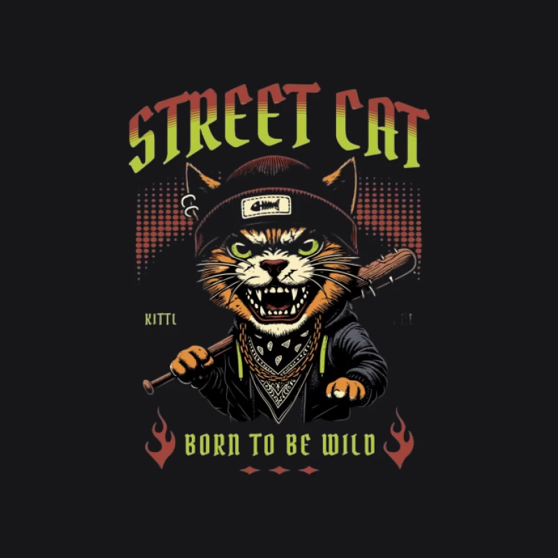 Chat des Rues Sauvage avec Batte Femme Sweat à capuche