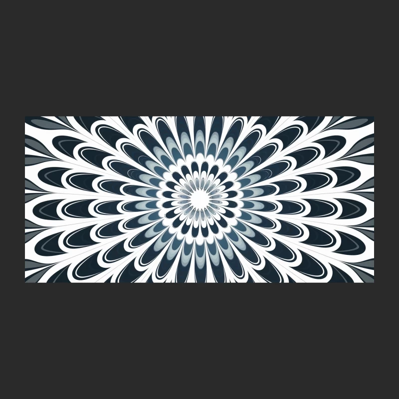 Hypnotic Black and White Radial Optical Illusion Baseball Cap
