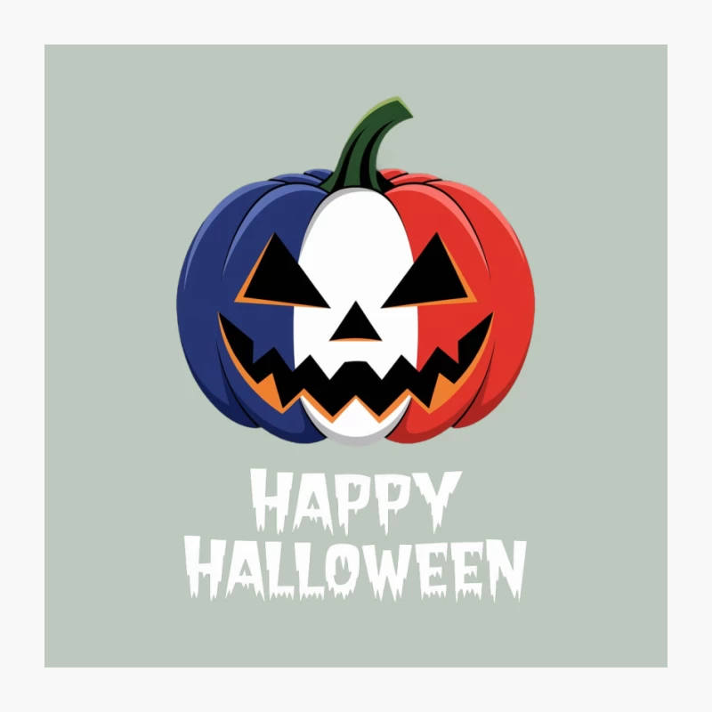 French Flag Colored Halloween Jack O'Lantern Decoration Pin