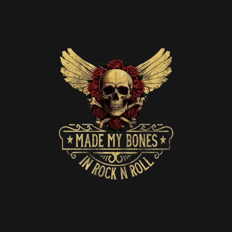 Rock and Roll Skull Design Male Long Sleeve T-Shirt