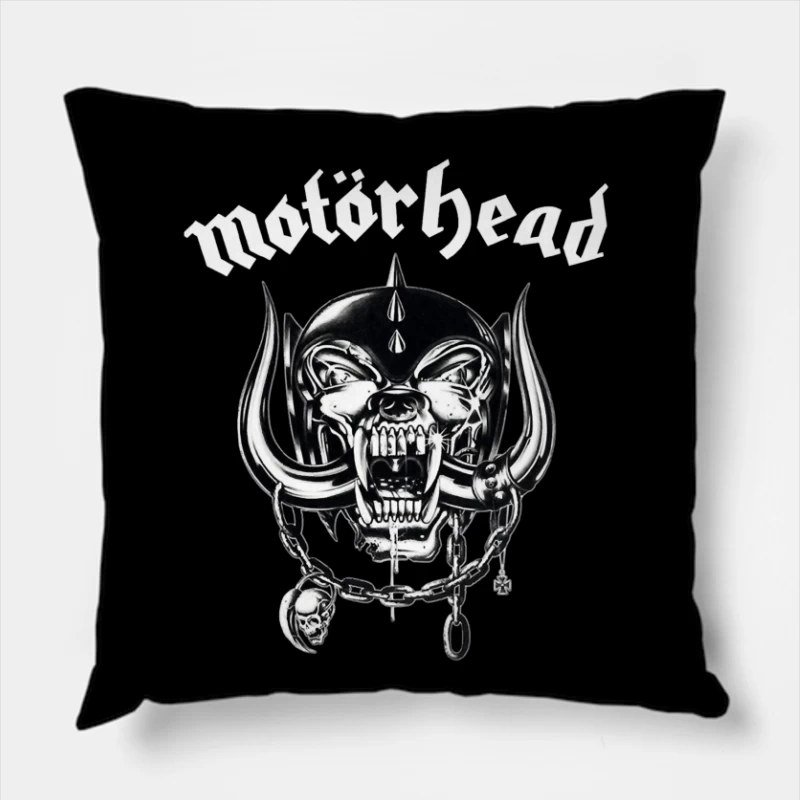 Motörhead Classic War Pig Metal Band Logo Throw Pillow