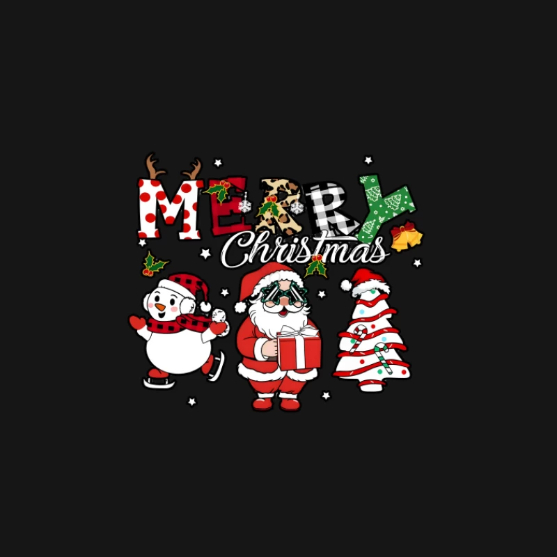 Design de Noël avec Père Noël et Bonhomme de Neige Femme T-Shirt