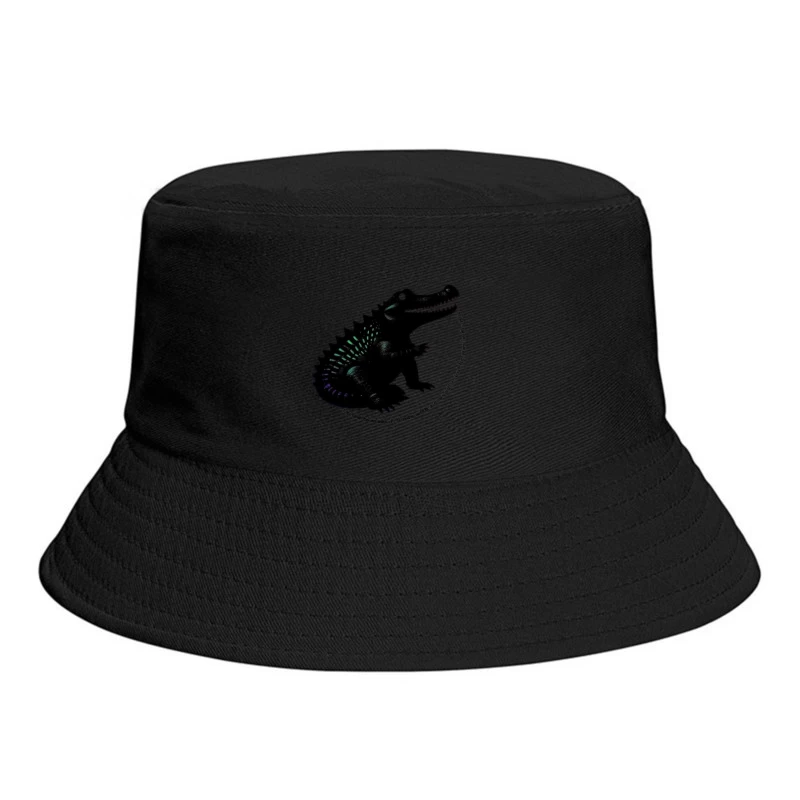 Friendly Black Dinosaur Silhouette with Friendship Quote Bucket Hat